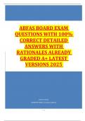 ABFAS BOARD EXAM QUESTIONS WITH 100- CORRECT DETAILED ANSWERS WITH RATIONALES ALREADY GRADED A&plus; LATEST VERSIONS 2025 