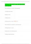 Nursing 105 Final Exam with Questions and Answers
