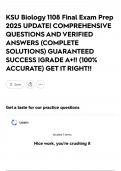 KSU Biology 1108 Final Exam Prep 2025 UPDATE&vert; COMPREHENSIVE QUESTIONS AND VERIFIED ANSWERS &lpar;COMPLETE SOLUTIONS&rpar; GUARANTEED SUCCESS &vert;GRADE A&plus;&excl;&excl; &lpar;100&percnt; ACCURATE&rpar; GET IT RIGHT&excl;&excl;