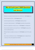 Bio 121 Lab 6 part 2 2025 Questions and Answers