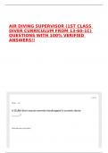 AIR DIVING SUPERVISOR &lpar;1ST CLASS DIVER CURRICULUM FROM 13-60-1C&rpar; QUESTIONS WITH 100&percnt; VERIFIED ANSWERS&excl;&excl;