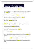 Teen smart Questions with Complete Solutions Graded A&plus;