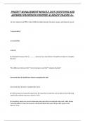 PROJECT MANAGEMENT MODULE 2025 QUESTIONS AND  ANSWERS PROFESSOR VERIFIED ALREADY GRADED A&plus;