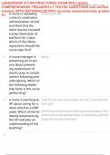 LEADERSHIP ATI RN PROCTORED EXAM 2025 Update COMPREHENSIVE FREQUENTLY TESTED QUESTIONS and verified answers WITH RATIONALES&vert;100&percnt; accurate answers&vert;already graded A&plus;