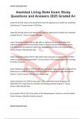 Assisted Living State Exam Study Questions and Answers 2025 Graded A&plus;