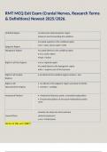 RMT MCQ Exit Exam &lpar;Cranial Nerves&comma; Research Terms & Definitions&rpar; Newest 2025&sol;2026&period;  