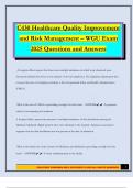 C430 Healthcare Quality Improvement and Risk Management &ndash; WGU Exam 2025 Questions and Answers