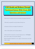 C787 Health and Wellness Through Nutritional Science WGU Exam 2025 Questions and Answers