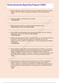 Threat Awareness Reporting Program &lpar;TARP&rpar; Questions and Answers &vert; Update &vert; 100&percnt; Correct&period;