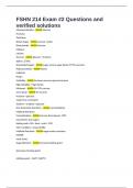 FSHN 214 Exam &num;2 Questions and verified solutions