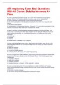 ATI respiratory Exam Real Questions With All Correct Detailed Answers A&plus; Pass