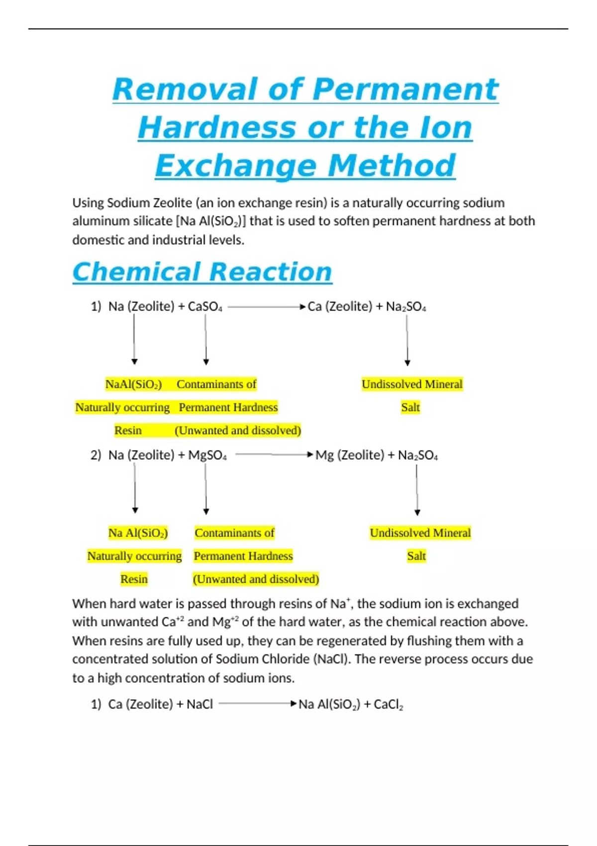Removal of Permanent Hardness: Ion Exchange Method Explained ...