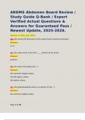 ARDMS Abdomen Board Review &sol; Study Guide Q-Bank &sol; Expert Verified Actual Questions & Answers for Guaranteed Pass &sol; Newest Update&comma; 2025-2026&period; 