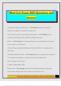 Med Cert Exam 2025 Questions and Answers