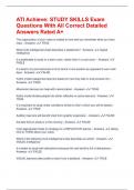 ATI Achieve&colon; STUDY SKILLS Exam Questions With All Correct Detailed Answers Rated A&plus;