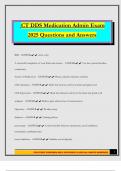 CT DDS Medication Admin Exam 2025 Questions and Answers