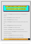 CT DDS MED CERT EXAM 2025 QUESTIONS AND ANSWERS