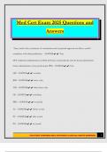 Med Cert Exam 2025 Questions and Answers