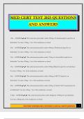 MED CERT TEST 2025 QUESTIONS AND ANSWERS
