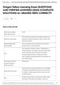 Oregon Tattoo Licensing Exam QUESTIONS AND VERIFIED ANSWERS &lpar;2025&rpar; &vert;COMPLETE SOLUTIONS &vert;A&plus; GRADED &vert;100&percnt; CORRECT&excl;&excl;