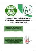HRM3701 MAY JUNE PORTFILIO &lpar;COMPLETE ANSWERS&rpar; Semester 1 2025 - DUE 2 June 2025&semi; 100&percnt; correct solutions and explanations&period;