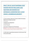 NR327  NR 327  NR-327 MATERNAL-CHILD  NURSING PRACTICE FINAL EXAM 2 2025  QUESTIONS AND ANSWERS PLUS  RATIONALES&vert; GUARANTEED PASS &vert; LATEST  UPDATE &vert; CHAMBERLAIN UNIVERSITY
