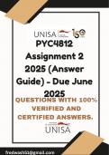 PYC4812 Assignment 2 2025 &lpar;Answer Guide&rpar; - Due June 2025