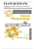 Introductory Clinical Pharmacology 12th Edition Test Bank by Susan Ford Chapters 1-54&vert; Latest Practice Exam 100&percnt; Veri&filig;ed Answers