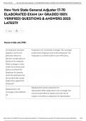 New York State General Adjuster 17-70 ELABORATED EXAM &lpar;A&plus; GRADED 100&percnt; VERIFIED&rpar; QUESTIONS & ANSWERS 2025 LATEST&excl;&excl;