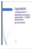 Ggh2605 assignment 1 detailed answers semester 1 2025 distinction guaranteed