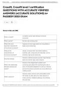 Crossfit&comma; Crossfit level 1 certification QUESTIONS WITH ACCURATE VERIFIED ANSWERS &lpar;ACCURATE SOLUTIONS&rpar; A&plus; PASSED&excl;&excl; 2025 EXAM