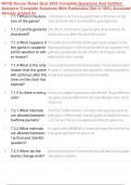 NFHS Soccer Rules Quiz 2025 Complete Questions And Verified Answers&sol; Complete Solutions With Rationales &vert;Get It 100&percnt; Accurate&excl;&excl; Already graded A&plus;