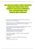 BIO 322 GCU EXAM 2 PREP 2025&sol;2026  COMPLETE QUESTIONS WITH  CORRECT DETAILED ANSWERS &vert;&vert;  100&percnt; GUARANTEED PASS  <BRAND NEW VERSION> 