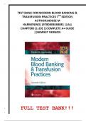 Test Bank for Modern Blood Banking & Transfusion Practices 7th Edition Author&colon; Denise M&period; Harmening&vert; 9780803668881&vert; All Chapters 1-29&vert; LATEST VERSION