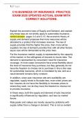 C16 BUSINESS OF INSURANCE -PRACTICE  EXAM 2025 UPDATED ACTUAL EXAM WITH  CORRECT SOLUTIONS&period;