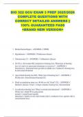 BIO 322 GCU EXAM 3 PREP 2025&sol;2026  COMPLETE QUESTIONS WITH  CORRECT DETAILED ANSWERS &vert;&vert;  100&percnt; GUARANTEED PASS  <BRAND NEW VERSION> 