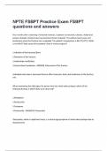 NPTE FSBPT Practice Exam FSBPT questions and answers&period;