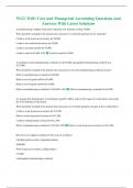 WGU D101 Cost And Managerial Accounting Questions And Answers With Latest Solutions