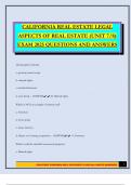 CALIFORNIA REAL ESTATE LEGAL ASPECTS OF REAL ESTATE &lpar;UNIT 7&sol;8&rpar; EXAM 2025 QUESTIONS AND ANSWERS