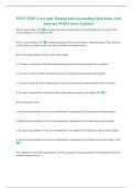 WGU D101 Cost And Managerial Accounting Questions And Answers With Latest Updates