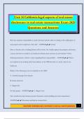 Unit 14 California legal aspects of real estate&colon; disclosures in real estate transactions Exam 2025 Questions and Answers