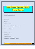 Legal Aspects Question &num;11 with Correct Answers