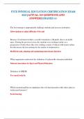 FTCE PHYSICAL EDUCATION CERTIFICATION EXAM 2025&vert;ACTUAL 100 QUESTIONS AND ANSWERS&vert;GRADED A&plus;