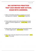 NIC ESTHETICS PRACTICE  TEST 2025 BRAND NEW ACTUAL  EXAM WITH ANSWERS&period;