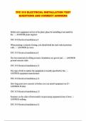 TPC 319 ELECTRICAL INSTALLATION TEST QUESTIONS AND CORRECT ANSWERS