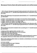 Menopause Practice Exam with perfect question and verified answers