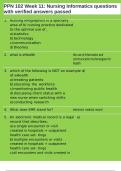 PPN 102 Week 11&colon; Nursing Informatics questions with verified answers passed