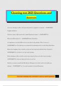 Cleaning test 2025 Questions and Answers