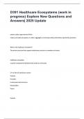 D391 Healthcare Ecosystems &lpar;work in progress&rpar; Explore New Questions and Answers 2025 Update