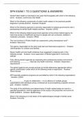 DPH EXAM 1 TO 3 QUESTIONS & ANSWERS